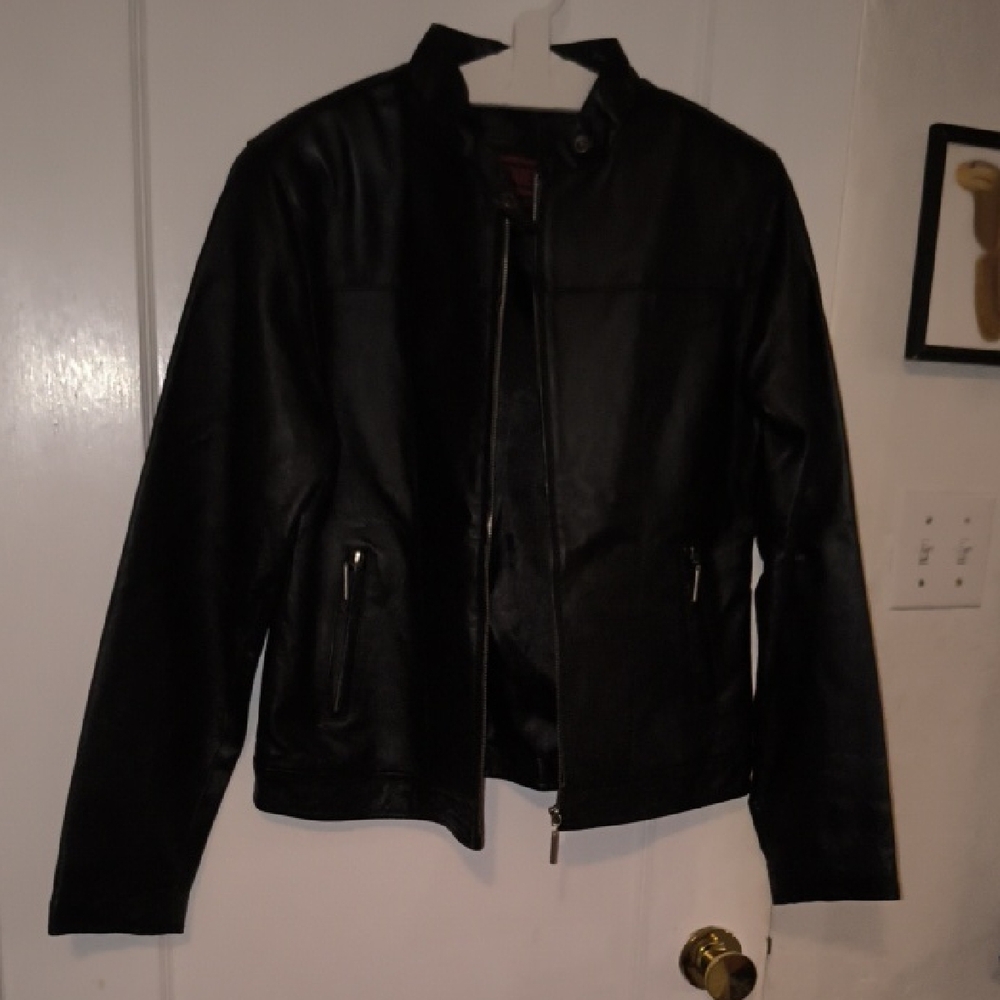 Frequency | Elegant Black Leather Jacket for Women